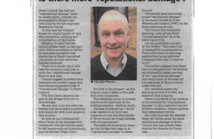 Cllr John Warren - Kilburn Times