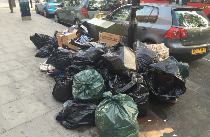 Rubbish piling up on West End Lane