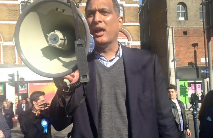 Syed Kamall MEP on a soap box in Kilburn