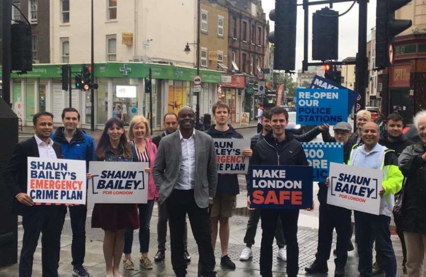 Shaun Bailey in campaigning in Camden Town 