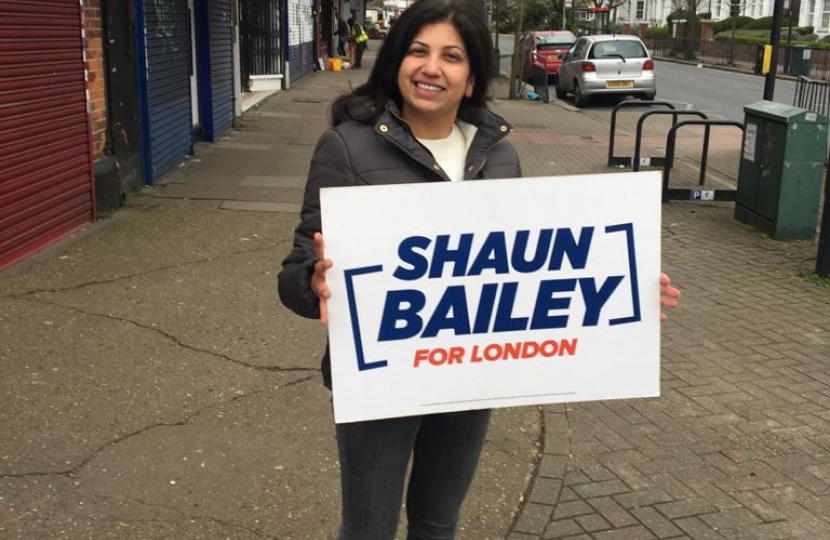 Sapna Chadha campaigning on the edge of the Labour Brondesbury Low Traffic Neighbourhood