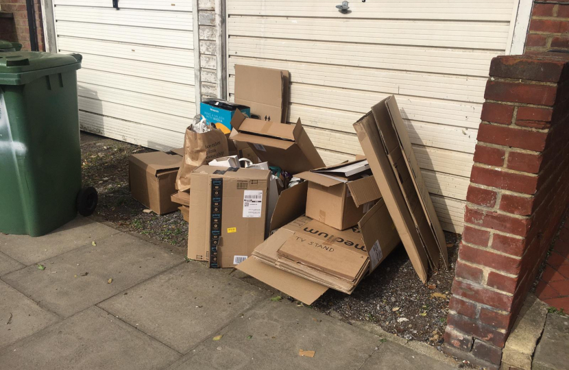 Rubbish continues to be a problem across Frognal. Missed collections, fly-tipping and waste left strewn across the street.