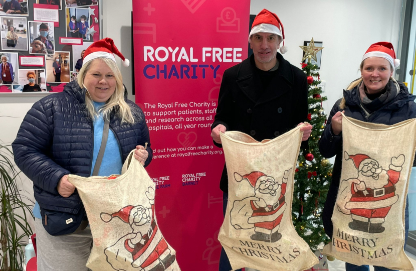 Cllr Stephen Stark leads Toy appeal donation to Royal Free Children's Ward