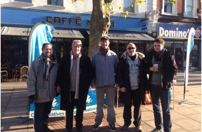 Cllr Simon Marcus and the team campaigning in West End Lane recently