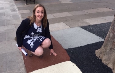 Claire-Louise Inspecting restoration works.