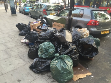 Rubbish piling up on West End Lane