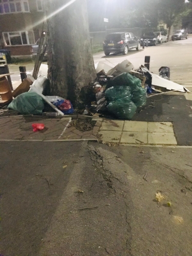 Just another day of rubbish piling up on Brent's streets.