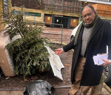 Don Williams inspecting fly tipping Gospel Oak