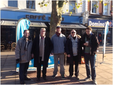 Cllr Simon Marcus and the team campaigning in West End Lane recently